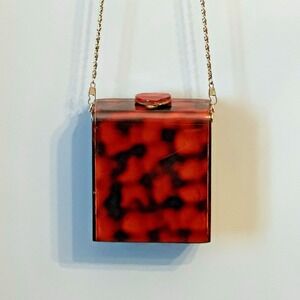 Davelli Acrylic Amber Tortoise Crossbody / Shoulder Bag – Vintage Lucite Small